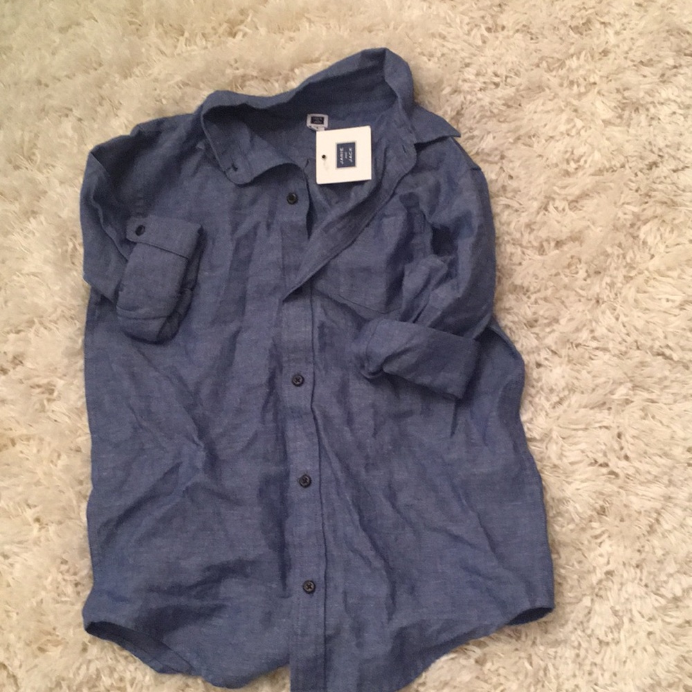 JJ boys size 8 chambray shirt